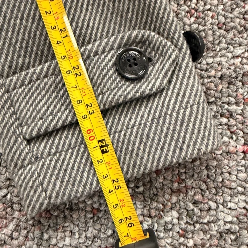 Jack and Jones Charcoal Light Gray Wool Blend Trench Pea Coat Mid length S